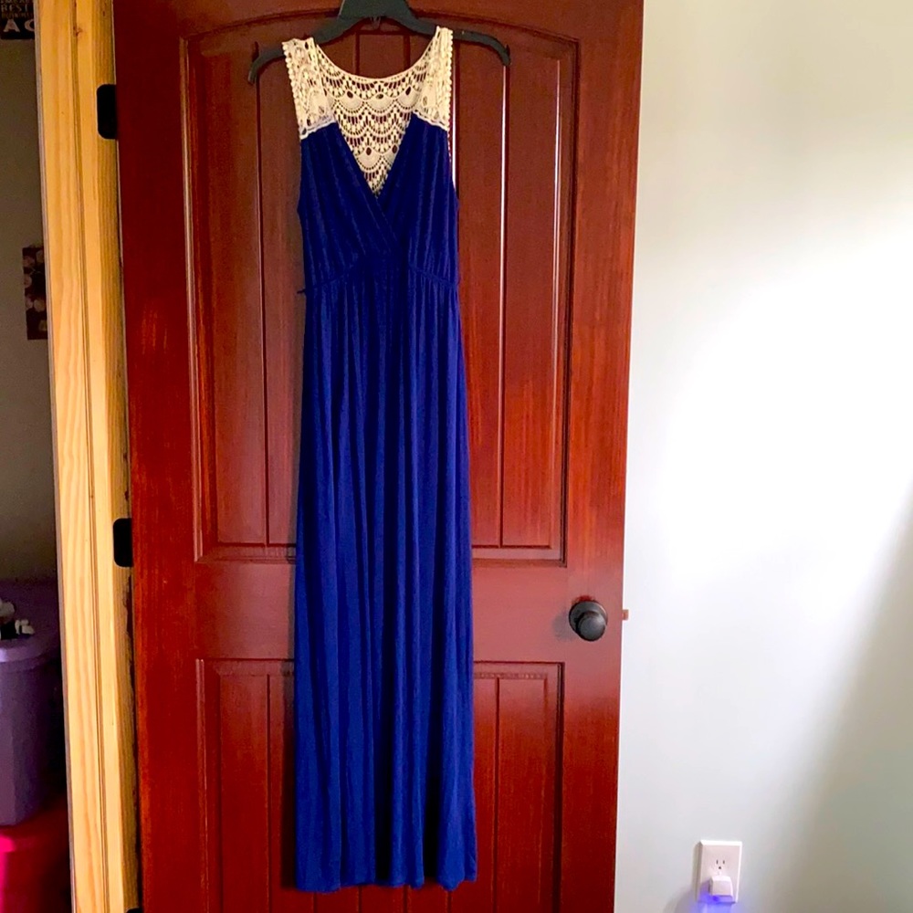 Blue maternity dress